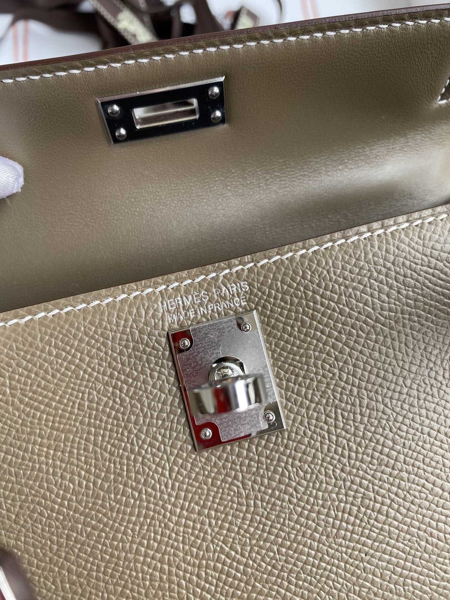 Hermes Kelly Mini II Bag 19CM In Etoupe Epsom Leather